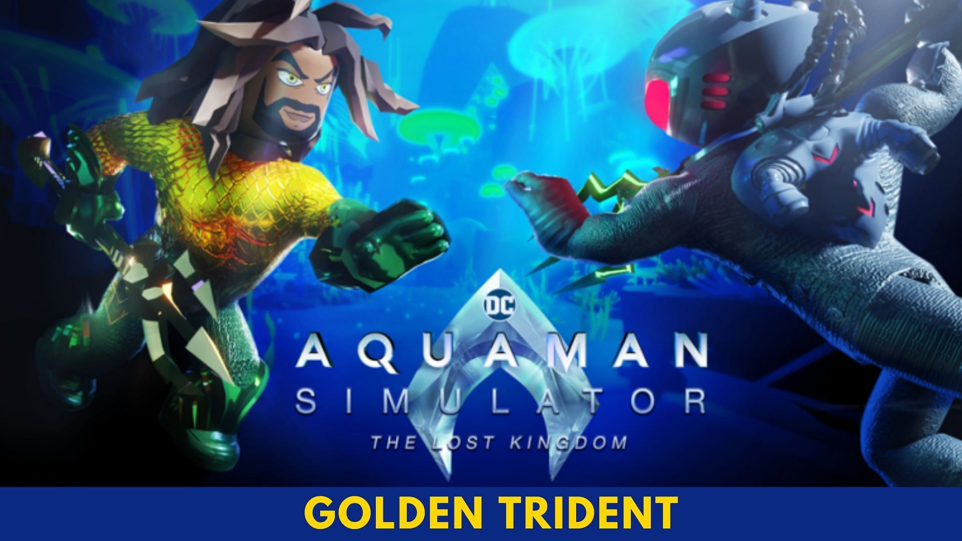 Featured image of Aquaman Simulator - The Lost Kingdom (Image via Roblox and Sportskeeda)