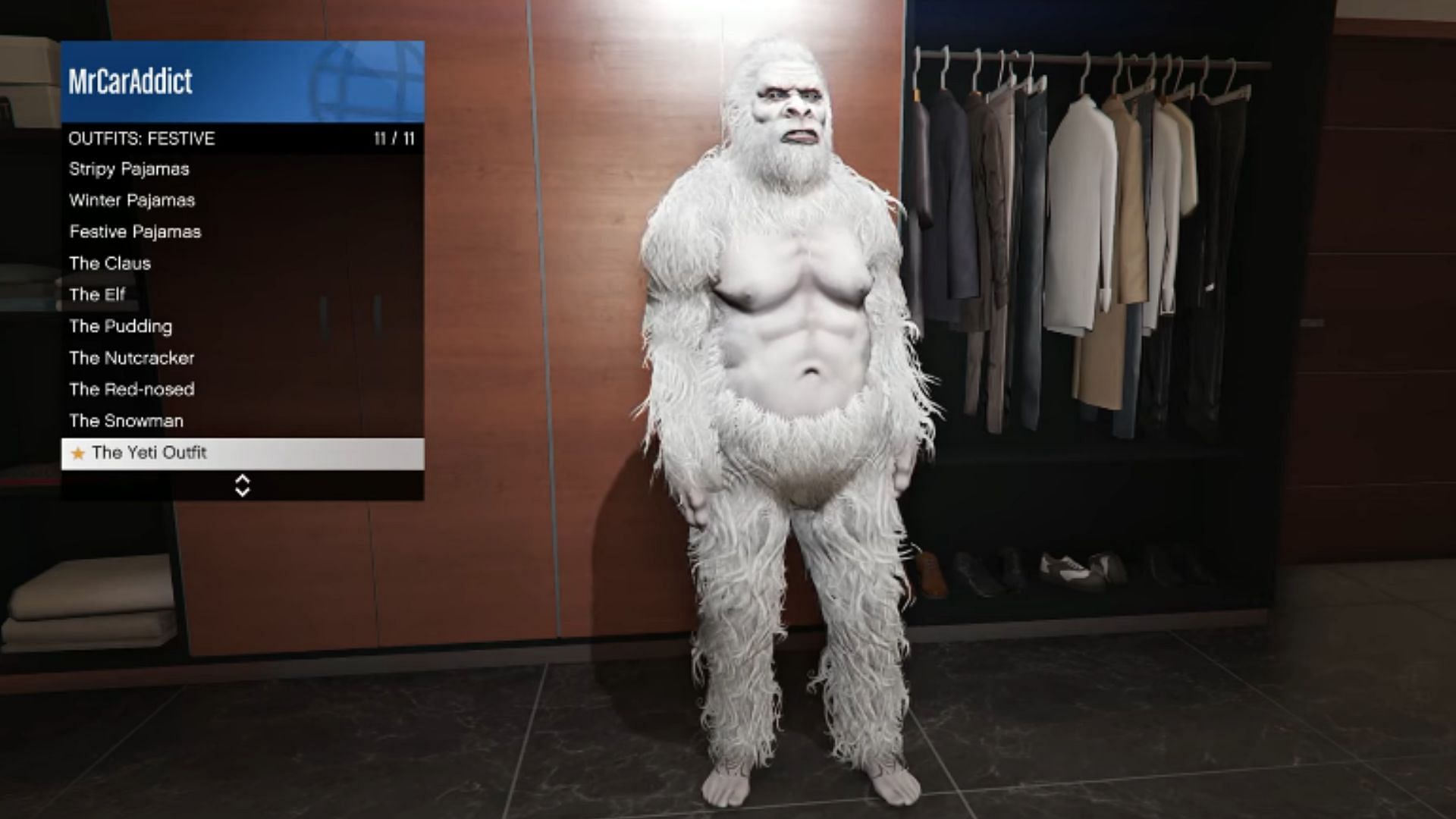 Yeti costume (Image via YouTube/Digital Car Addict)