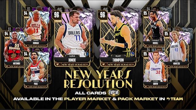 All NBA 2K24 New Year's Resolution promo cards featuring Luka Doncic