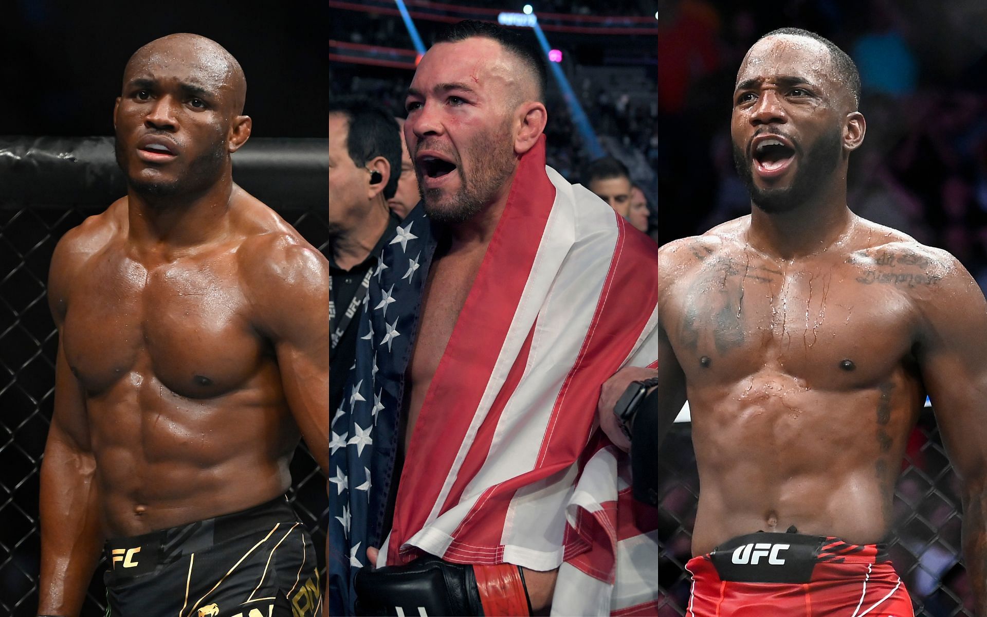 Kamaru Usman (left), Colby Covington (middle), and Leon Edwards (right) [Images courtesy: Getty Images]