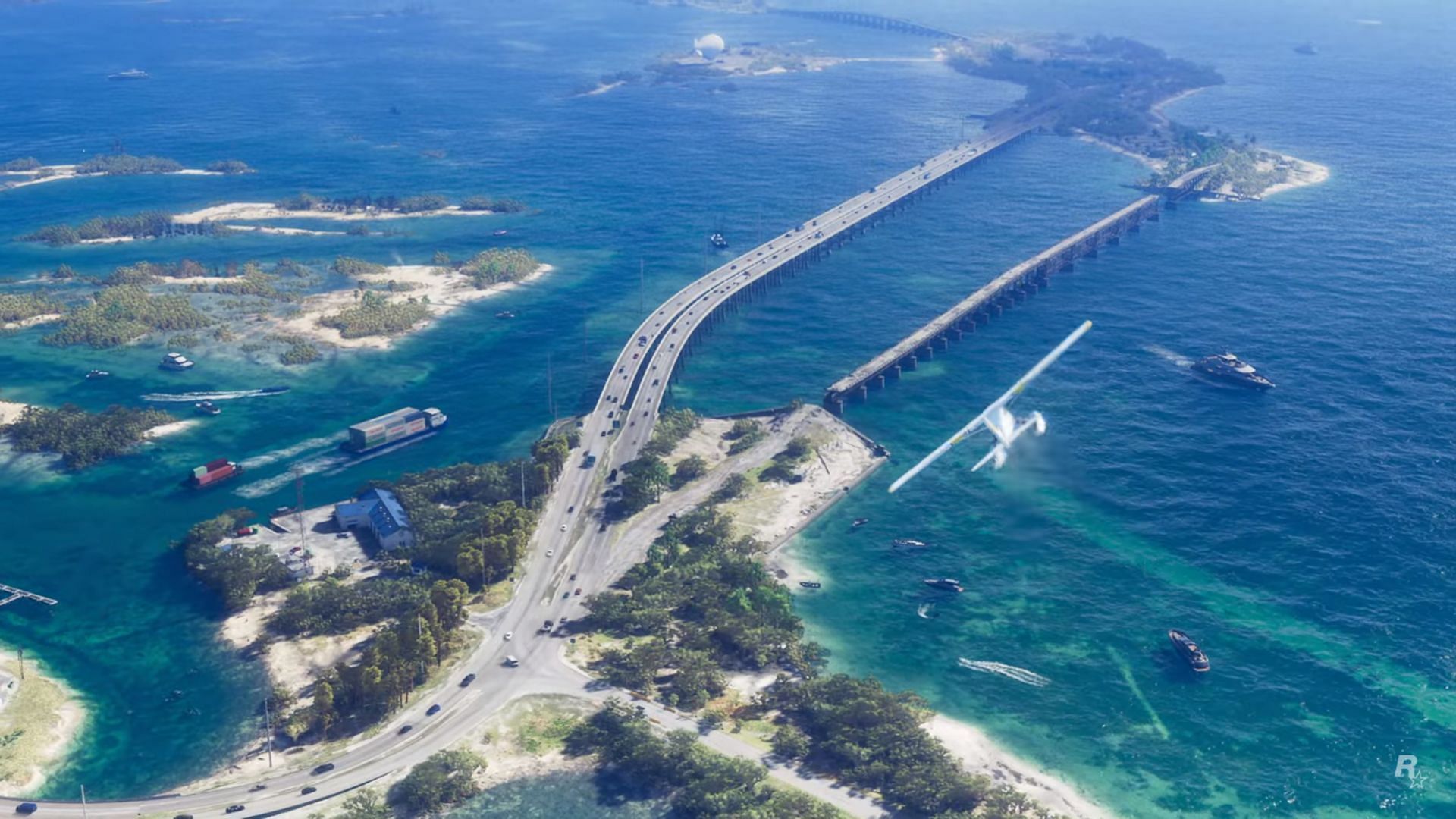 This looks like an enhanced version of the Island Bridge from the original title (Image via Rockstar Games)