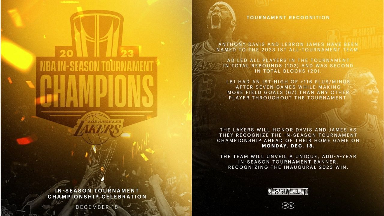 LA Lakers are hanging In-Season Tournament banner