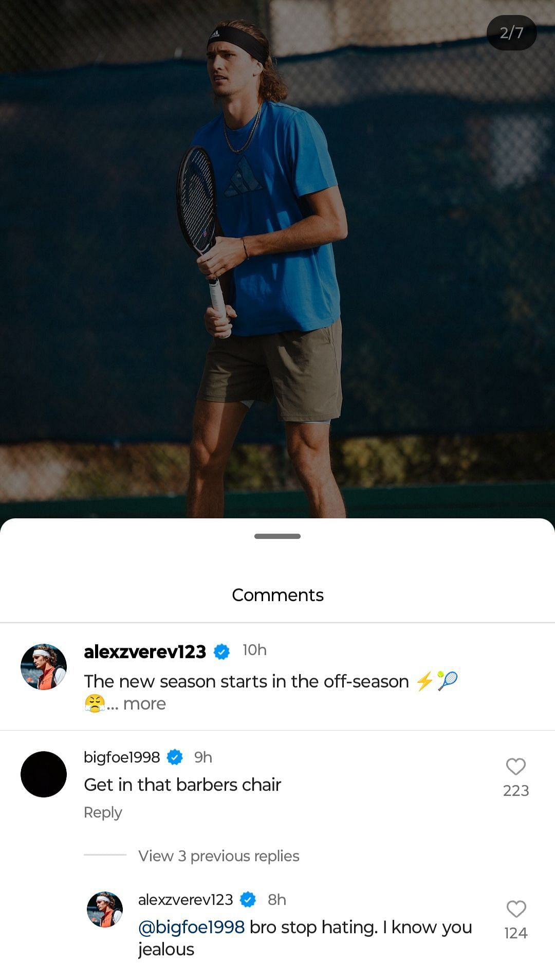 Screengrab from Alexander Zverev&#039;s Instagram