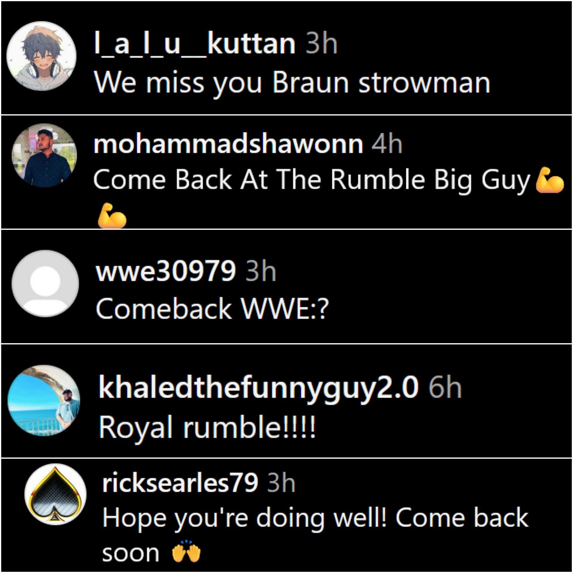 Reactions to Strowman&#039;s Instagram post