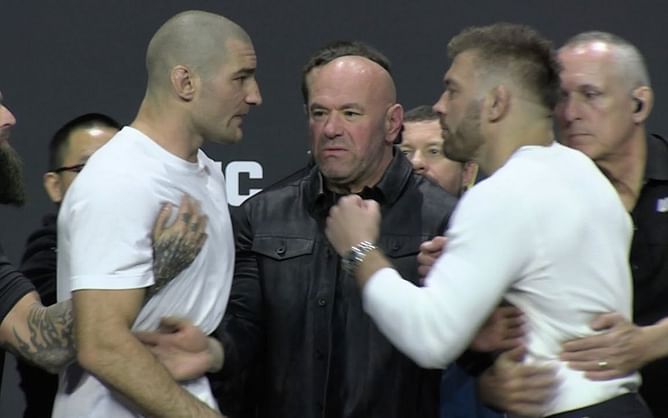 Islam Makhachev and others' live reaction as Sean Strickland and Dricus du Plessis get into massive crowd brawl at UFC 296 [VIDEOS]
