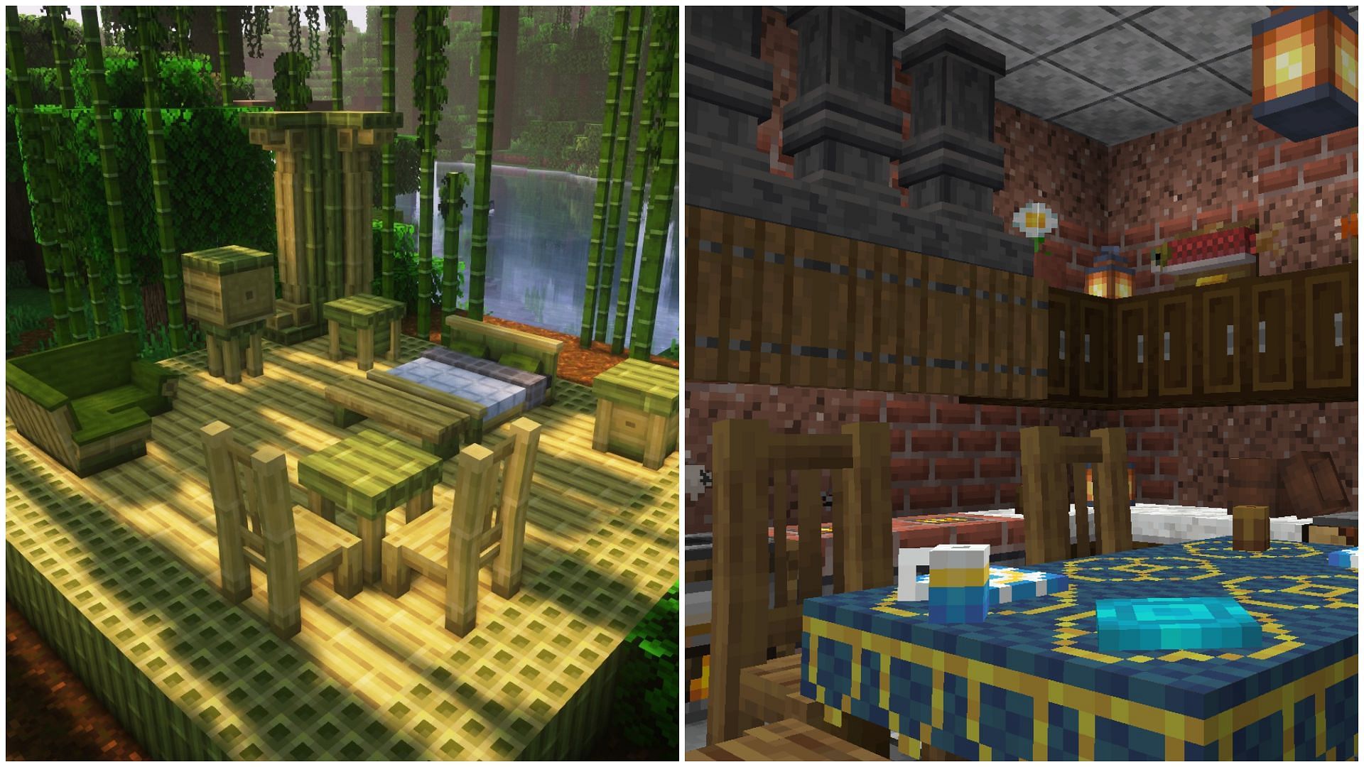 The mod offers more than 250 furniture blocks and items in Minecraft (Image via Mojang)