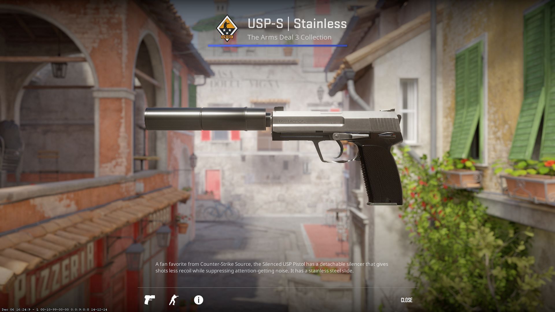 The USP-S Stainless (Image via Valve)