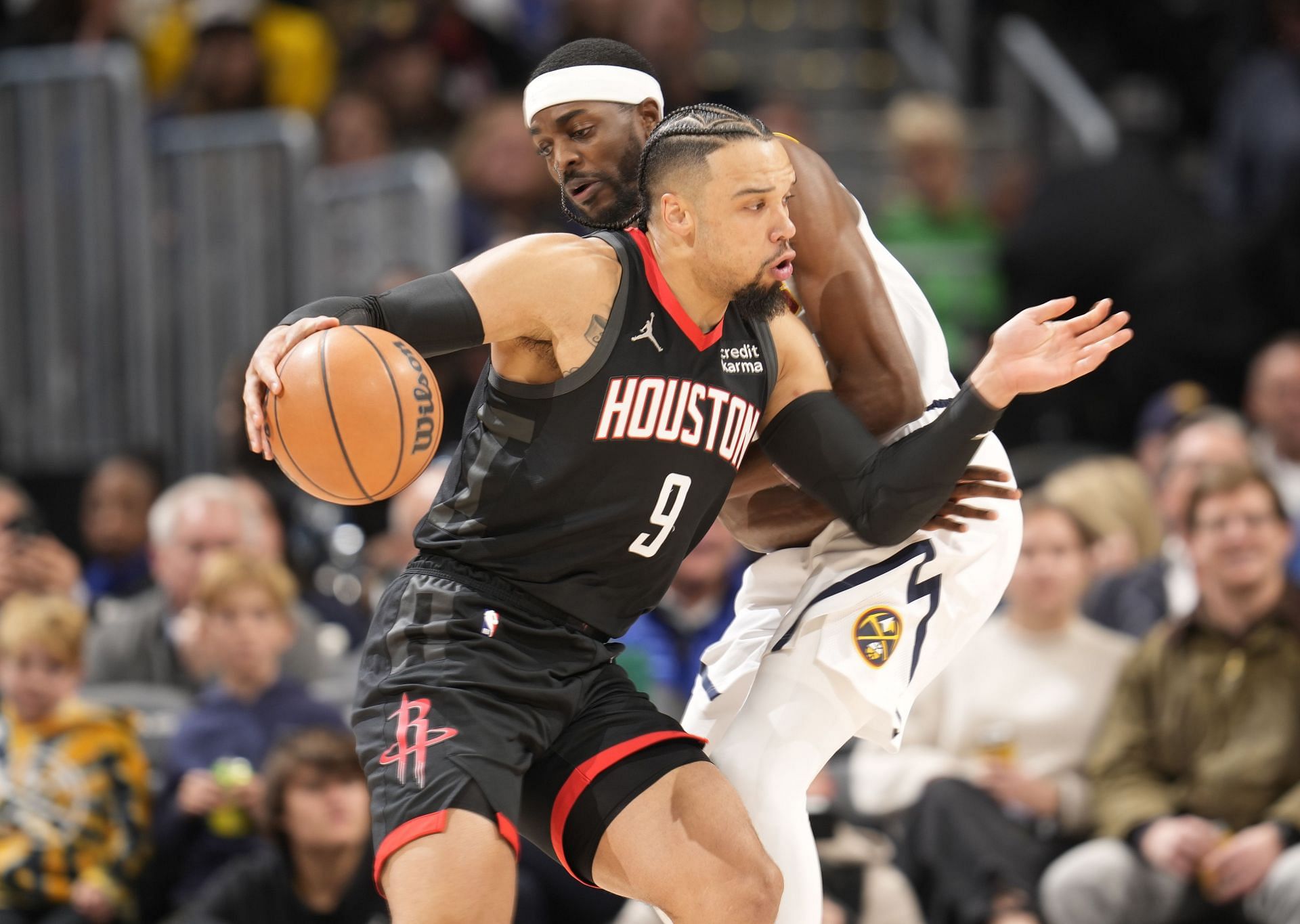 Dillon Brooks of the Houston Rockets against the Denver Nuggets