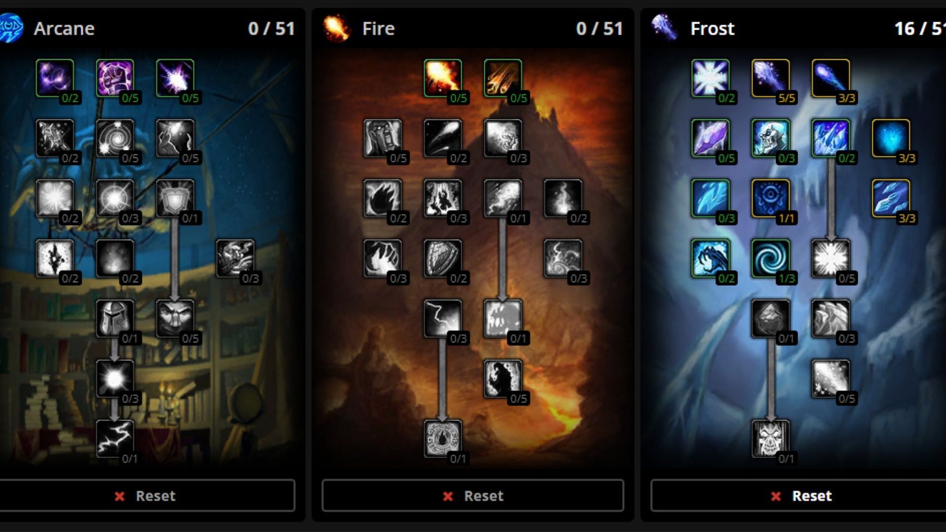 Frost Talent Points for Warcraft Classic (Image via Wowhead.com)