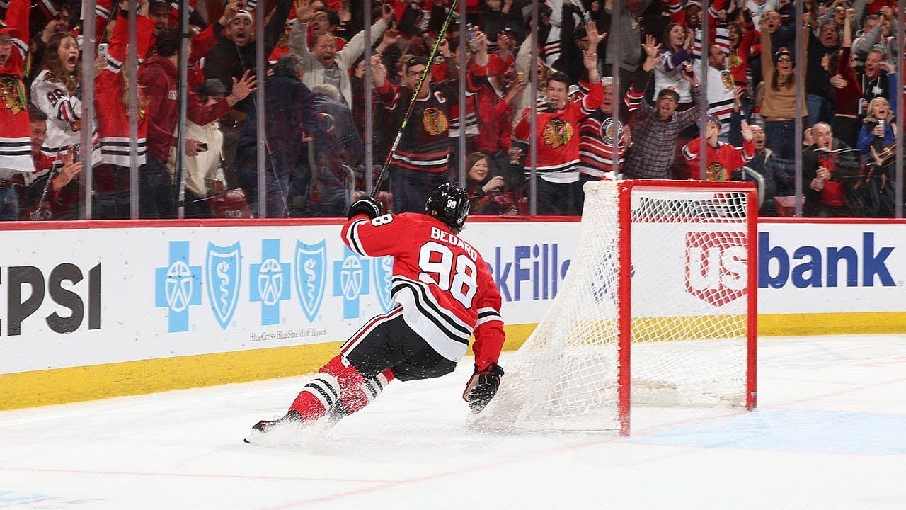Connor Bedard lights the lamp in overtime for the United Center crowd