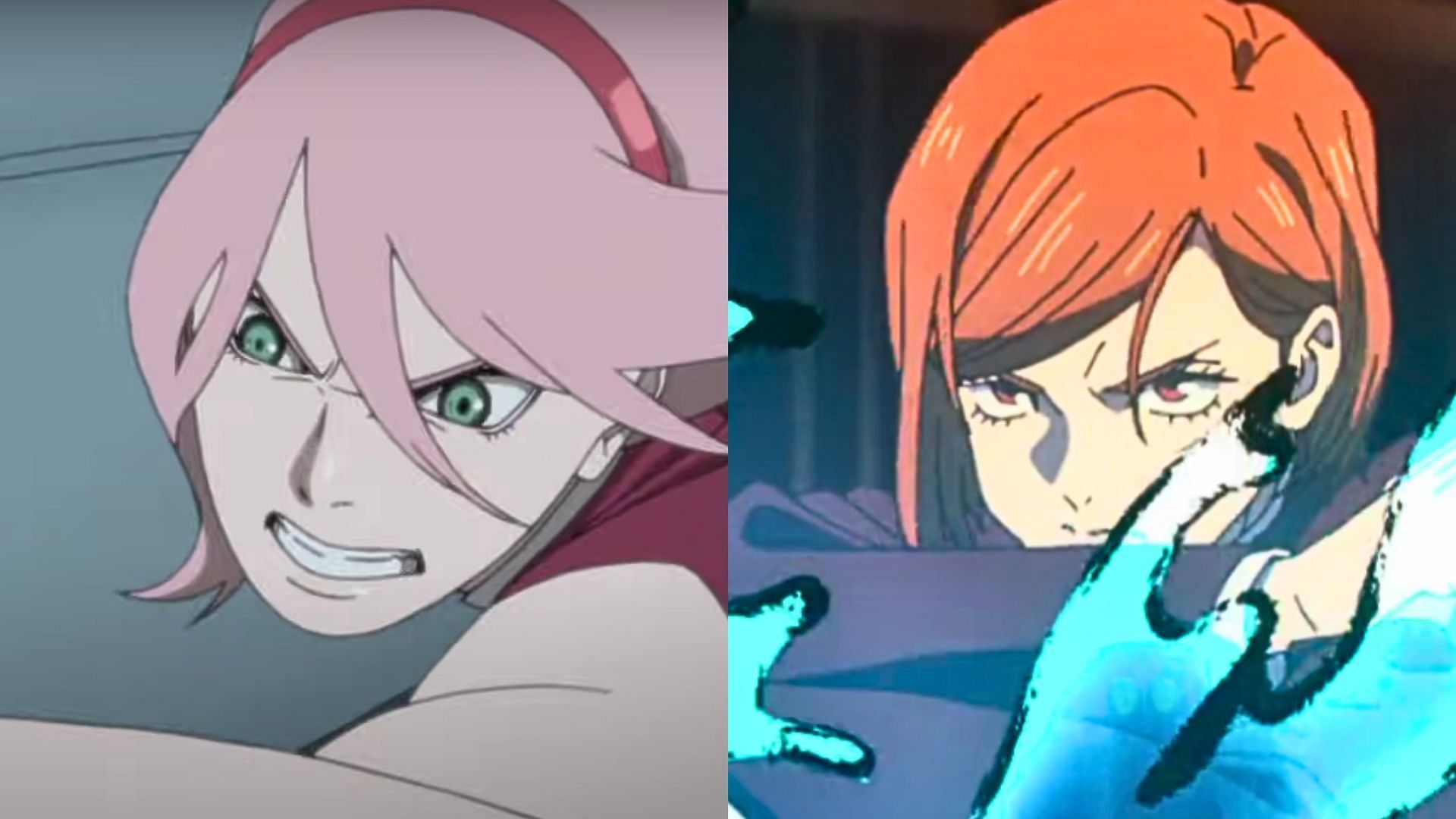 Sakura Haruno from Boruto anime and Nobara Kugisaki from Jujutsu Kaisen season 2 (Images via Studio Pierrot and MAPPA)