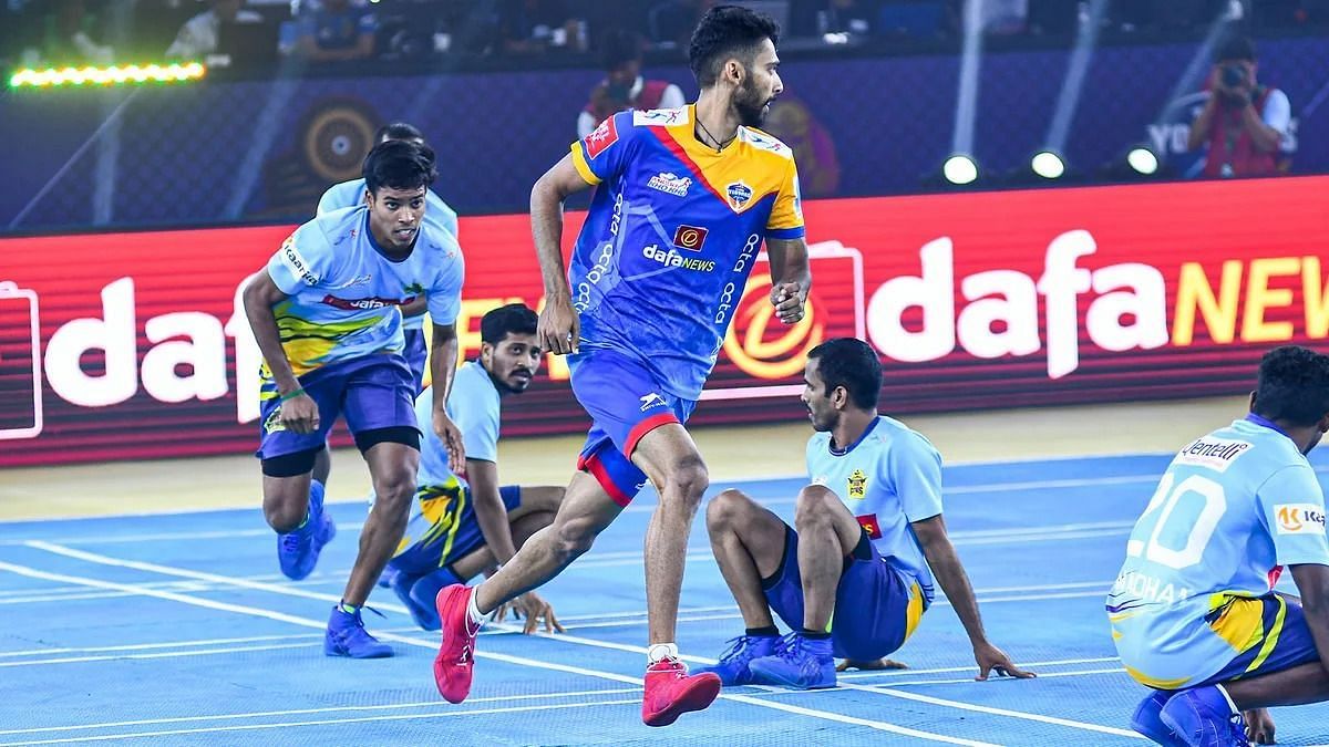 Chennai Quick Guns in action during their eliminator clash against Telugu Yoddhas in Ultimate Kho Kho Season 1 (Image Credits: Ultimate Kho Kho League)