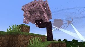 Minecraft player hilariously finds a small Cherry Grove while fighting Wither Storm