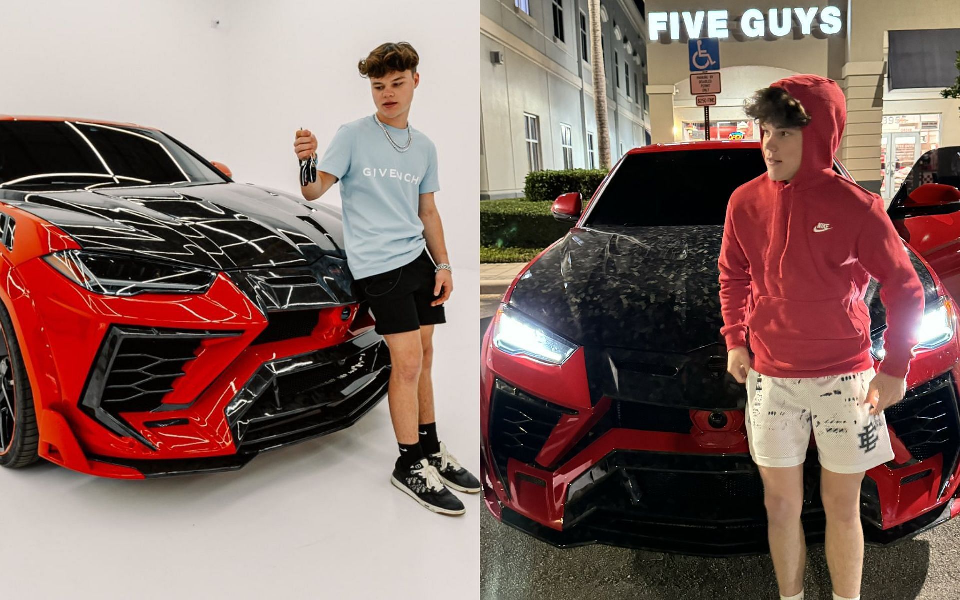 Jack Doherty faces backlash for parking his Lamborghini in handicap spot (Images via @dohertyjackk/X)