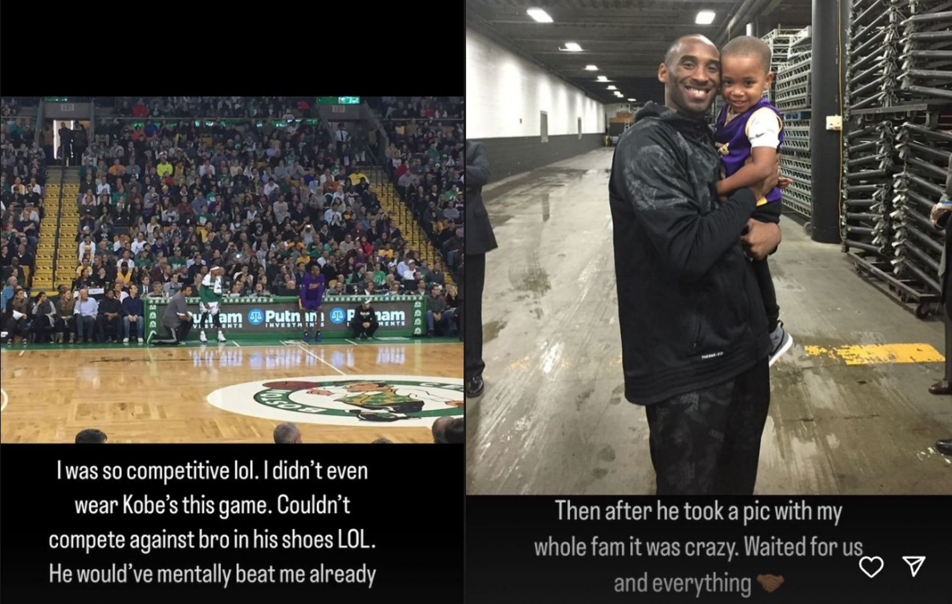 Isaiah Thomas shared his memories on social media going up against Kobe Bryant on his final game in Boston