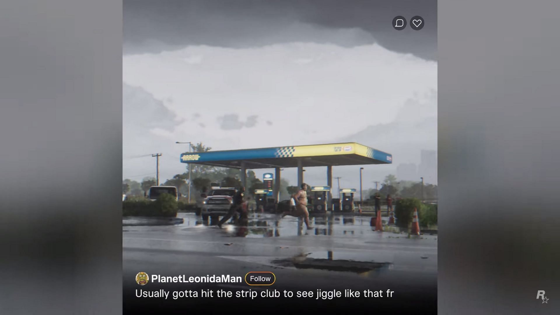 A cop chasing a pedestrian in the trailer (Image via YouTube/Rockstar Games)