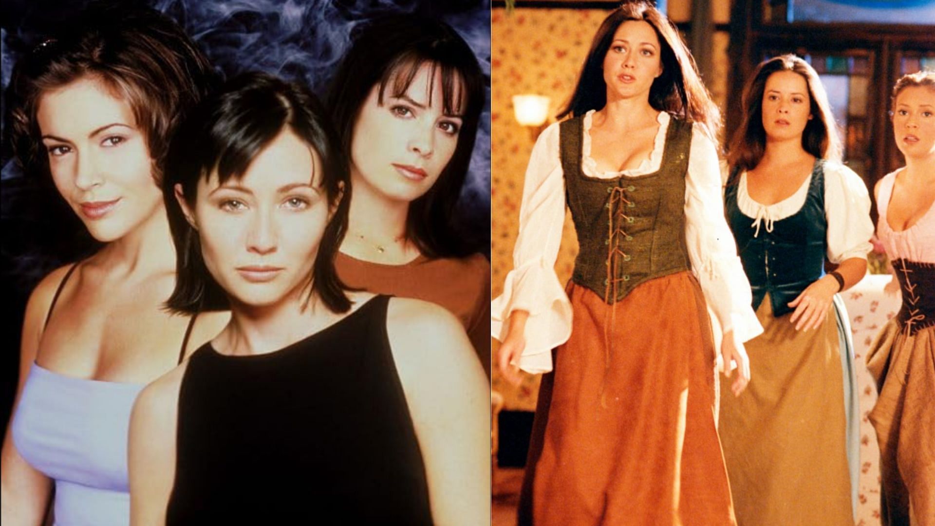 Combs, Doherty and Milano in Charmed (Image via WB)