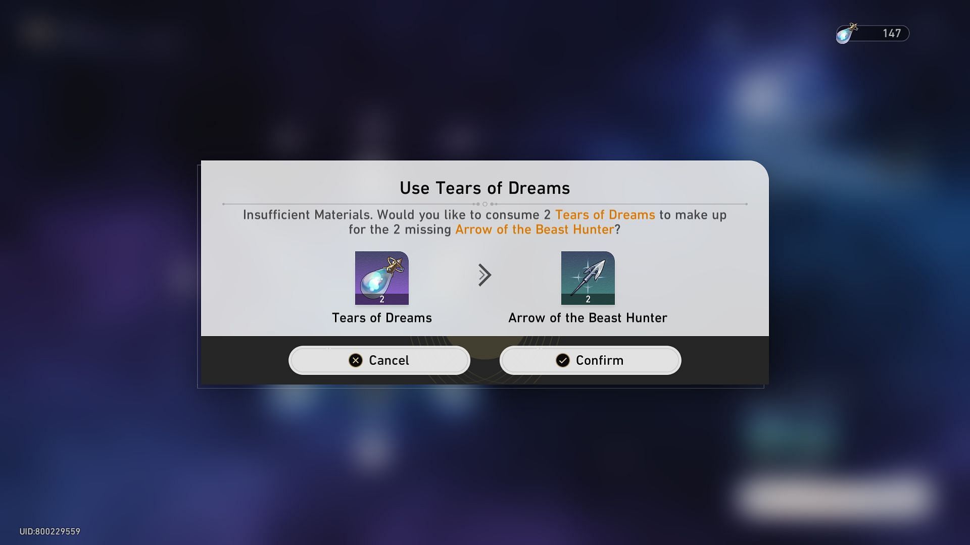 Using Tears of Dreams for exchanging Path materials (Image via HoYoverse)