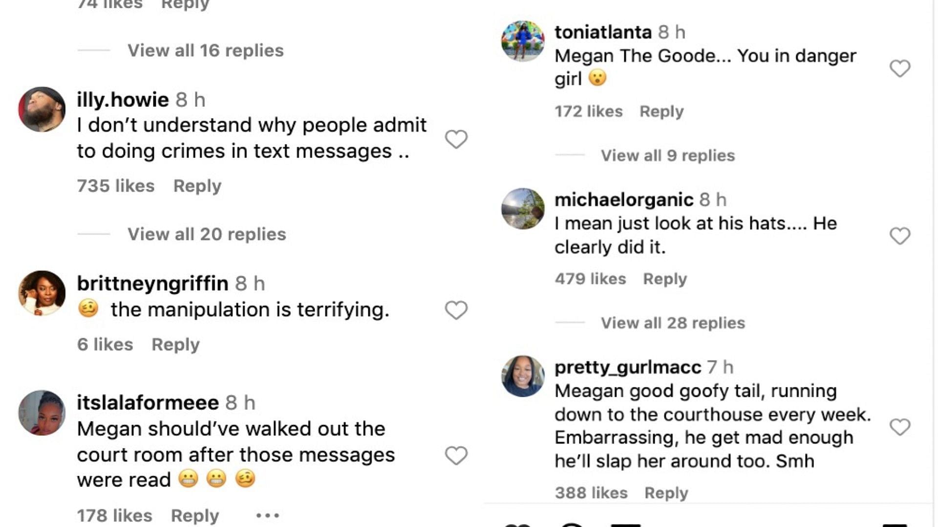 Fans react to Majors&#039; text (Screenshot via Instagram)