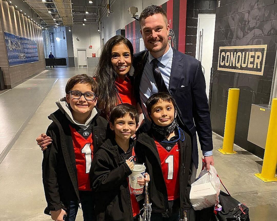 Dan Lanning with his family