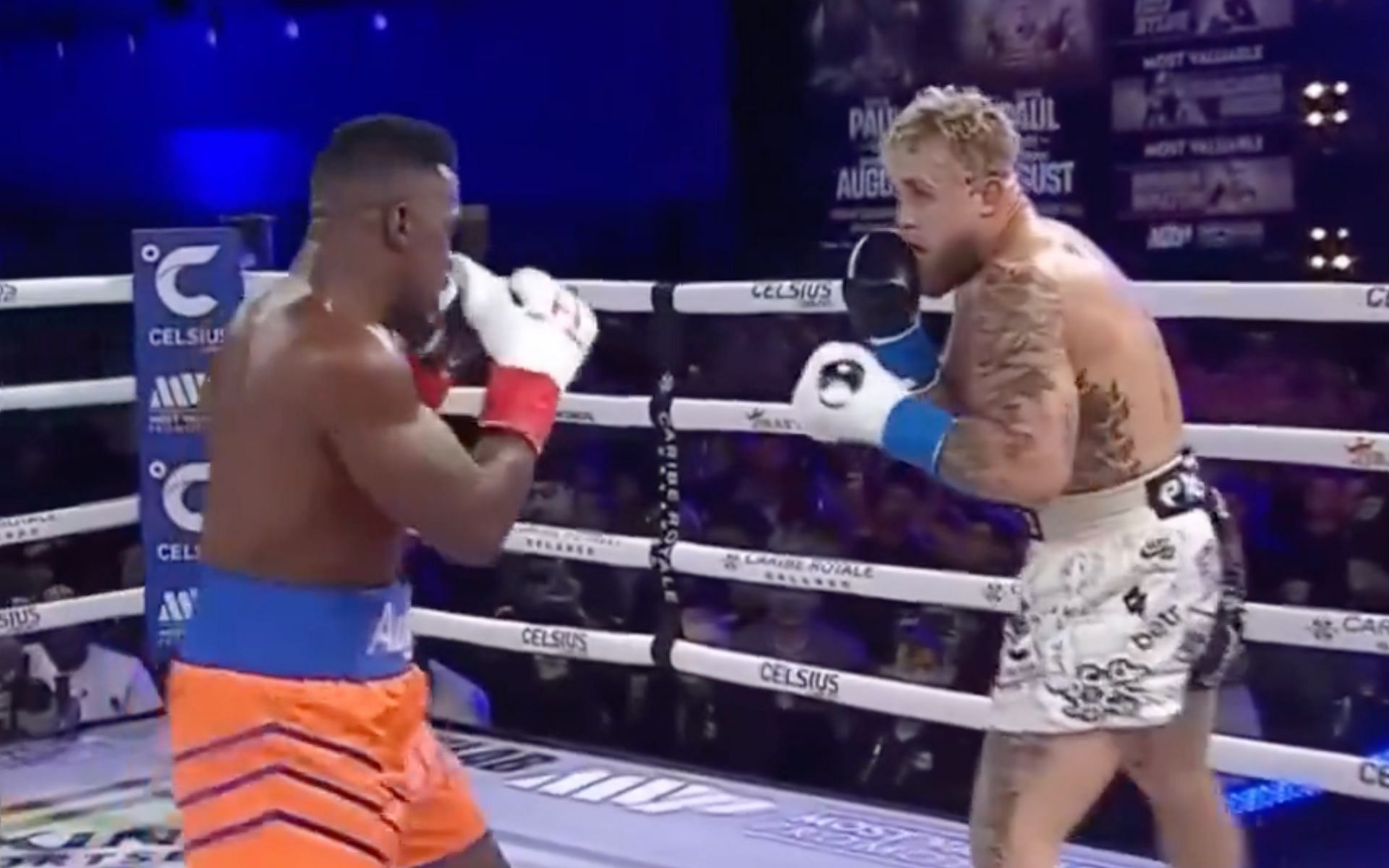 Jake Paul takes on Andre August. (via X @HappyPunch)