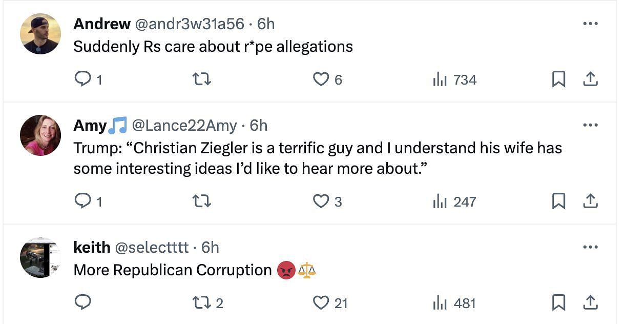 Social media users slam the Florida GOP Chair Ziegler: Reactions explored as party demands resignation. (Image via Twitter)