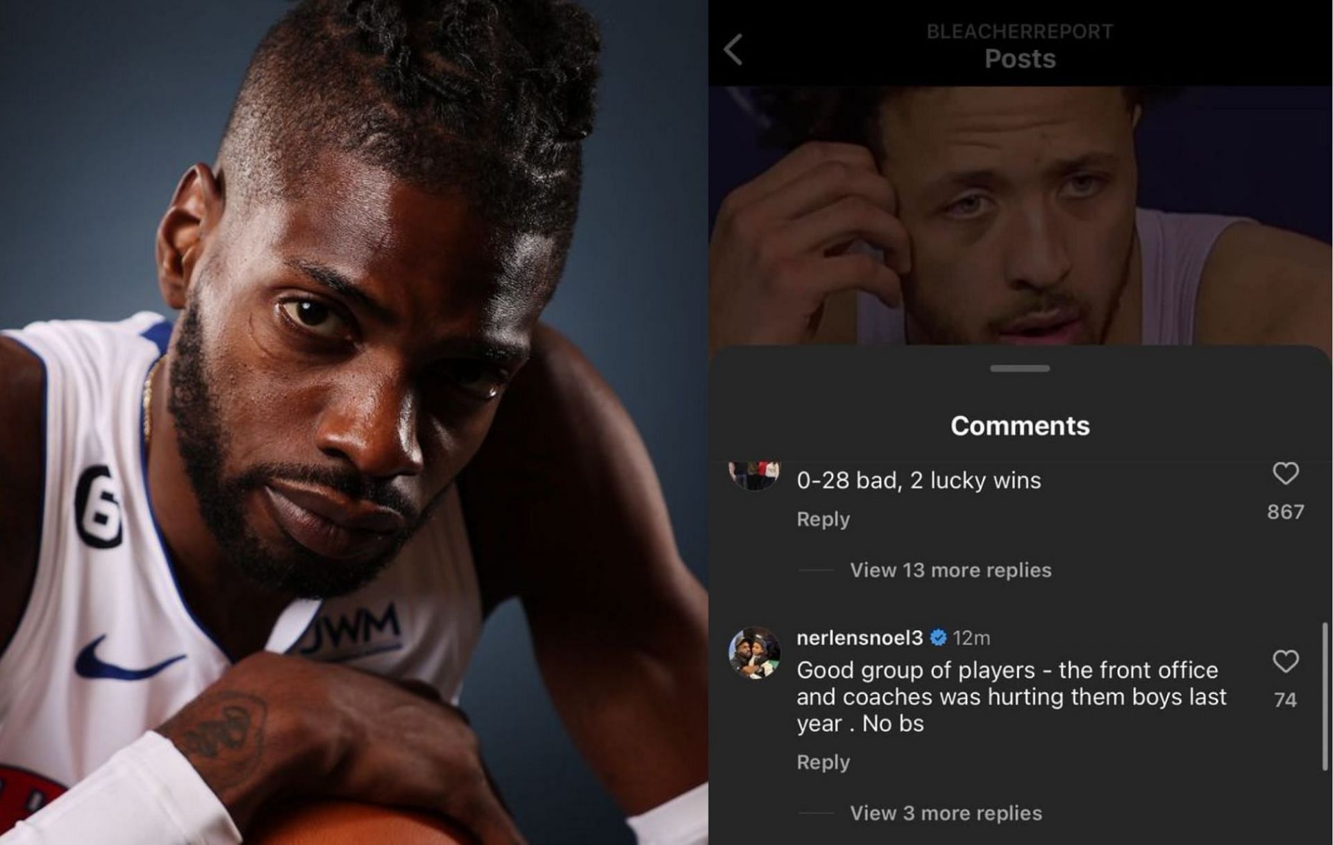 LOOK: Nerlens Noel&#039;s throws a jab at the Pistons front office and coaches after their 25th consecutive loss