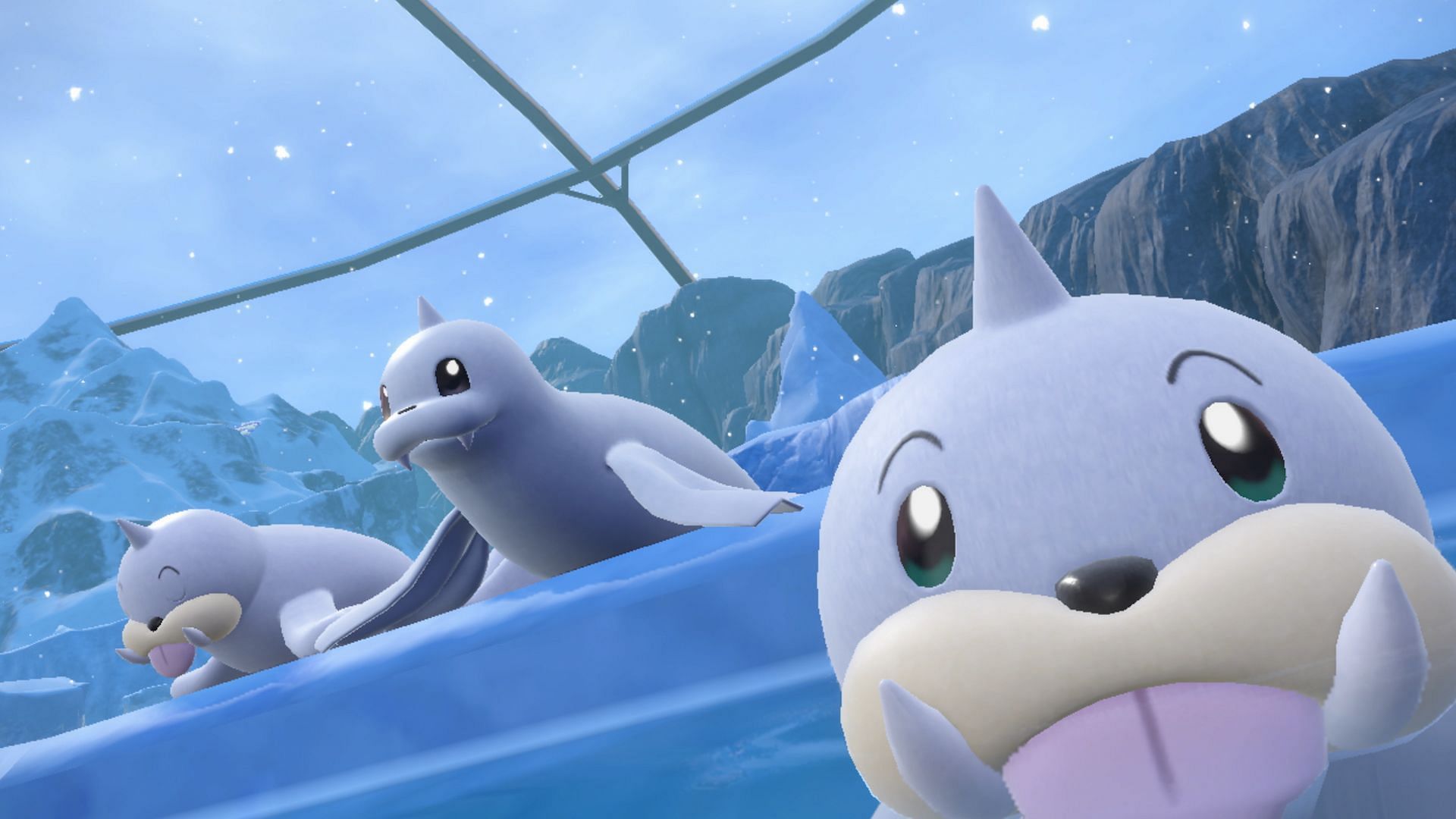 Official imagery for The Indigo Disk in Pokemon Scarlet and Violet featuring the Polar Biome (Image via Game Freak)