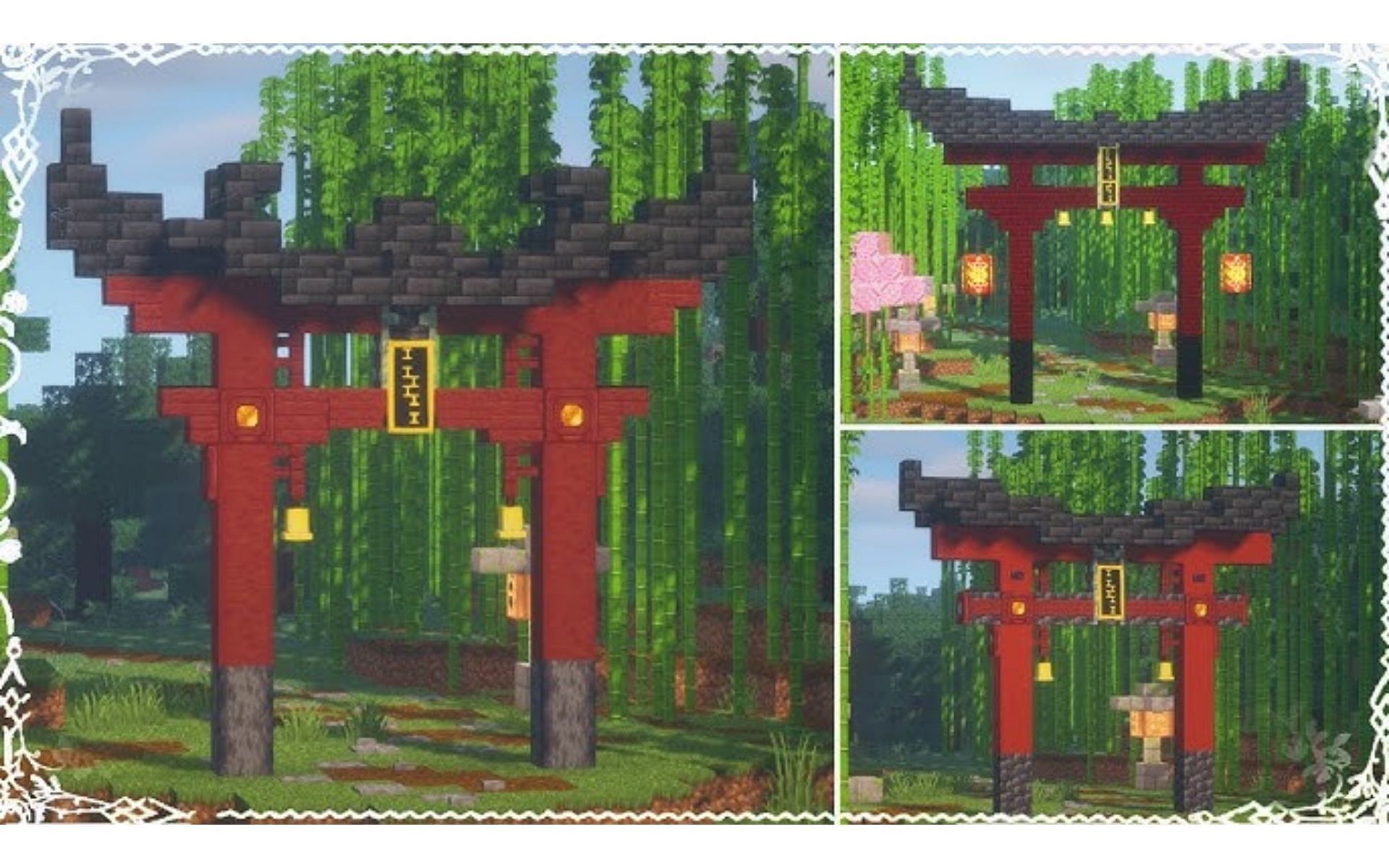 Эта традиционная арка тории является отличным дополнением к любой постройке в японском стиле (Изображение взято с YouTube/Goldrobin)