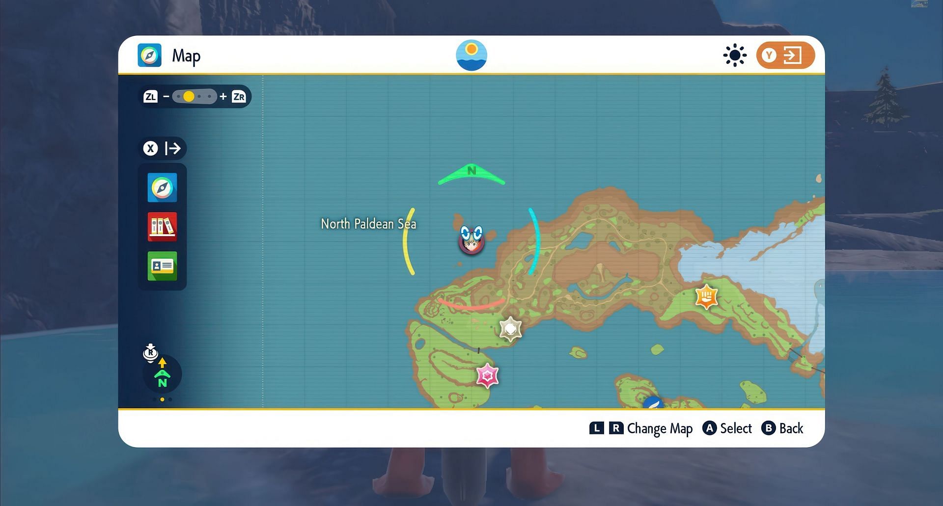 Kyogre&#039;s location in this DLC (Image via The Pokemon Company)