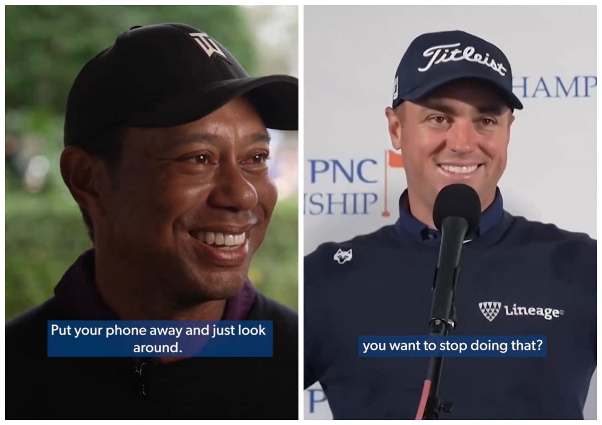 Tiger Woods and Justin Thomas shared their biggest pet peeves. (Image via Twitter.com/PGATour)