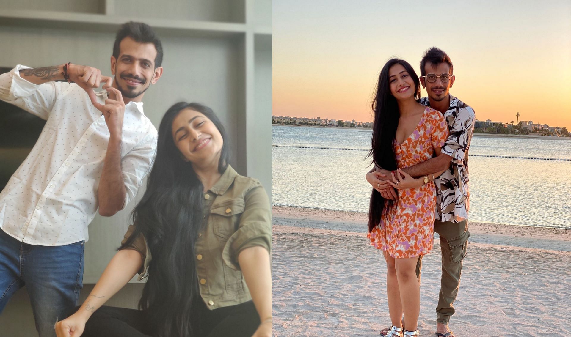 Yuzvendra Chahal with his wife. (PC: Instagram)