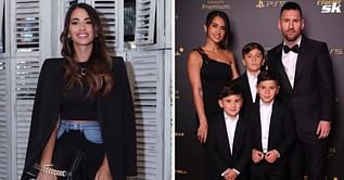 "Soccer mom" - Lionel Messi's wife Antonela Roccuzzo reacts as she watches Thiago in action for Inter Miami academy