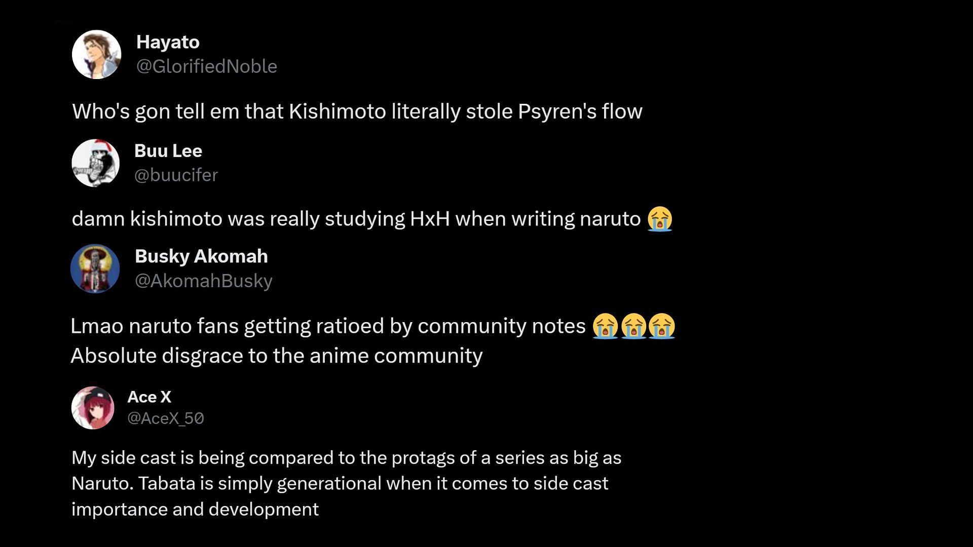 Screenshot of Black Clover fans&#039; reaction to the post (Image via Sportskeeda/X)