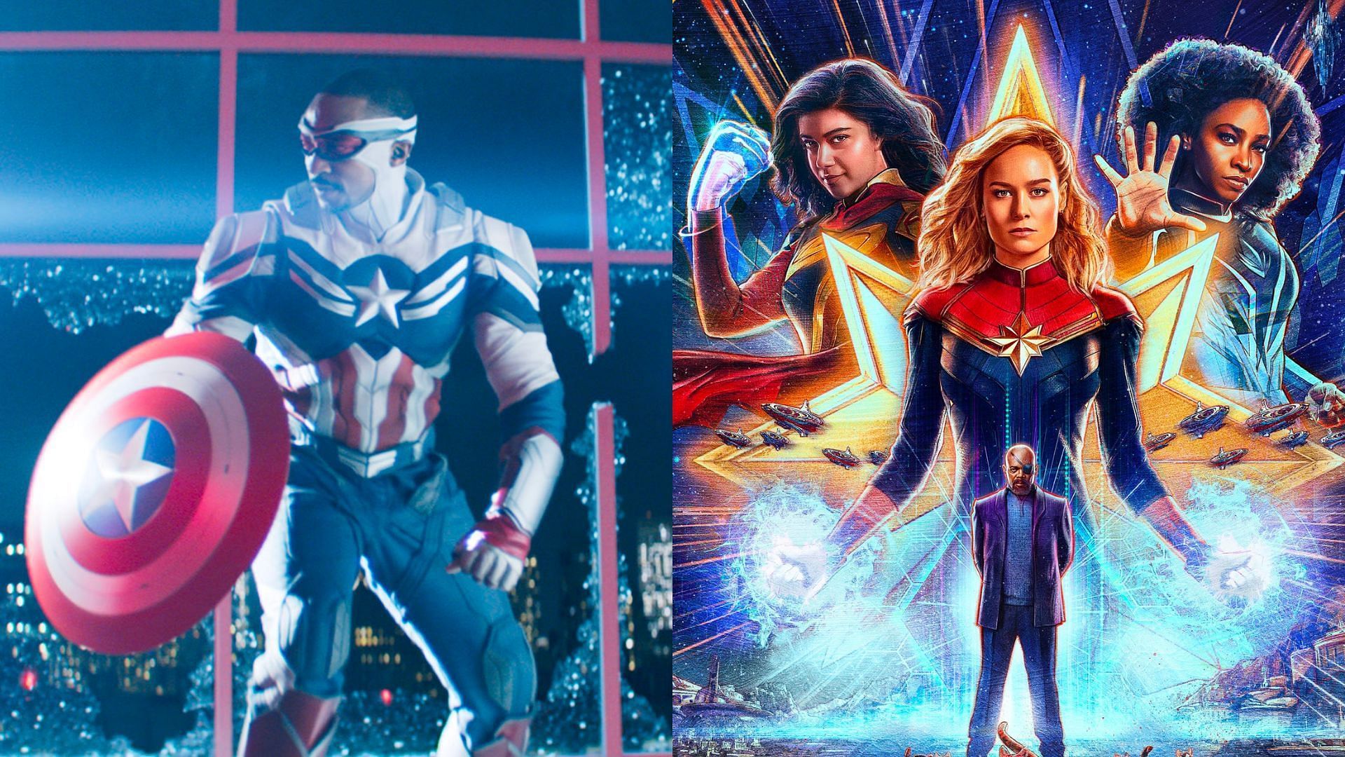 (L) Captain America 4 could face the same fate as (R) The Marvels (Images via IMDb)