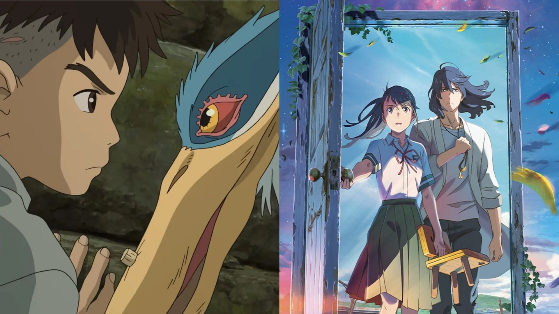 Understanding whether or not The Boy and the Heron overshadowed the Suzume hype (Image via Studio Ghibli and CoMix Wave Films)