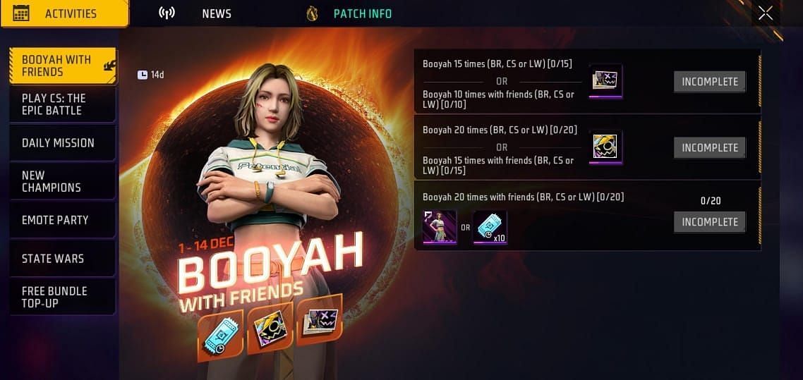 Booyah With Friends इवेंट (Image via Garena)