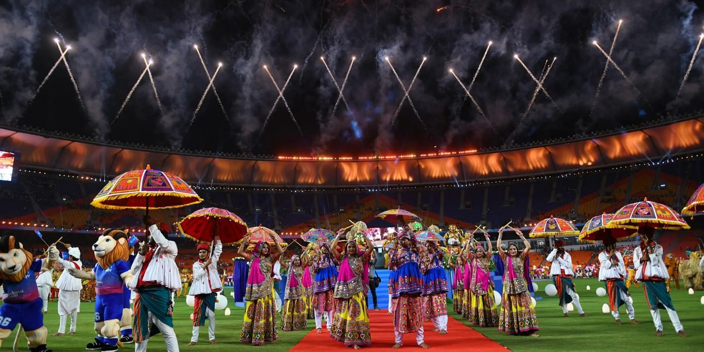 National Games 2022 opening ceremony at Modi Stadium (Image via Olympics.com)