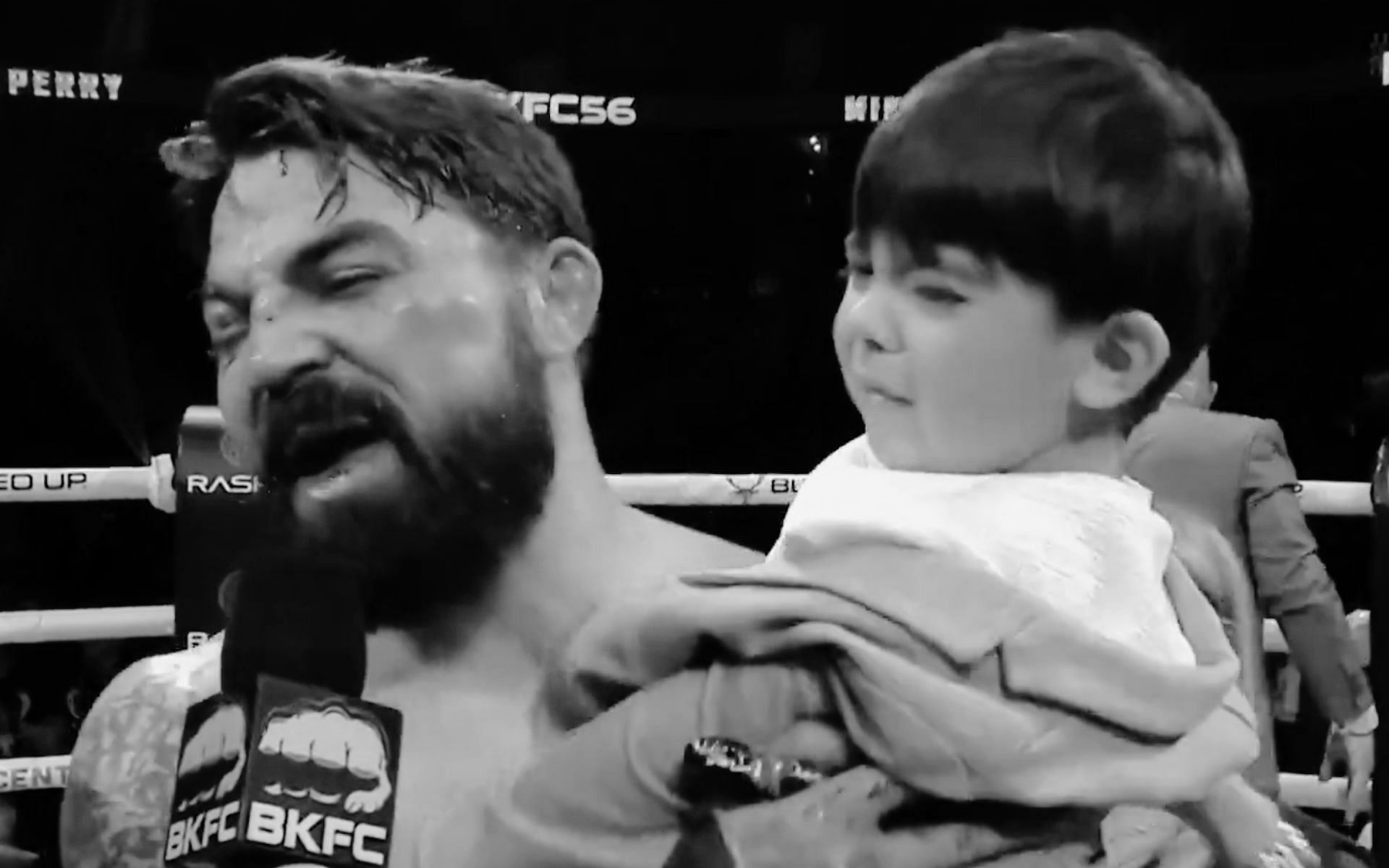 Mike Perry (left) his son (right) [Image courtesy @FiteTV on X]