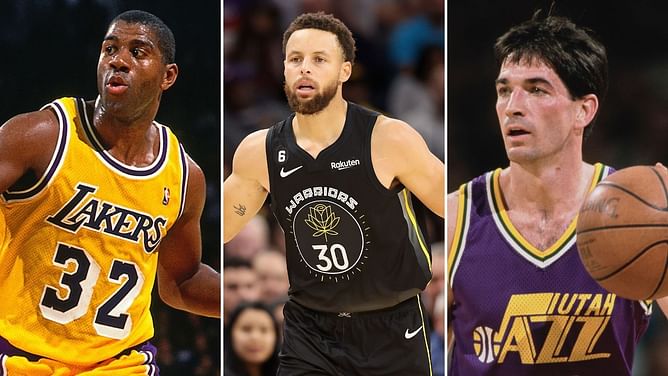 Stephen Curry head and shoulders above Magic Johnson and John Stockton for a dream point guard stat line