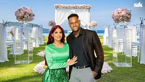Luis Severino and wife Rosmaly turn showstoppers in stylish black tux and thigh-slit black bodycon dress at Nestor Cortes' wedding