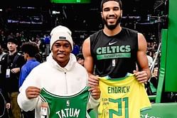Basketball royalty meets new prince of soccer as Jayson Tatum swaps jerseys with Real Madrid-bound wonderkid Endrick