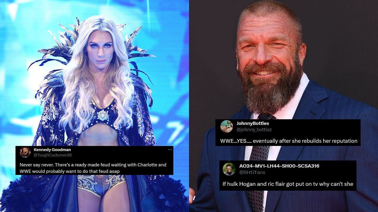 WWE stars Charlotte Flair (left) and Triple H (right)