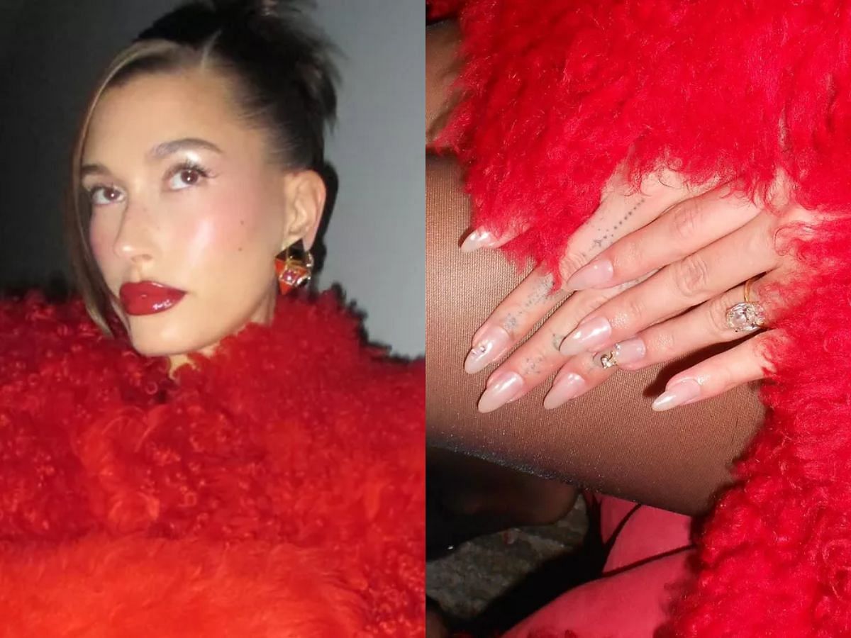 Hailey Bieber&rsquo;s charm bracelet-inspired manicure (Image via Instagram/ @rhode)