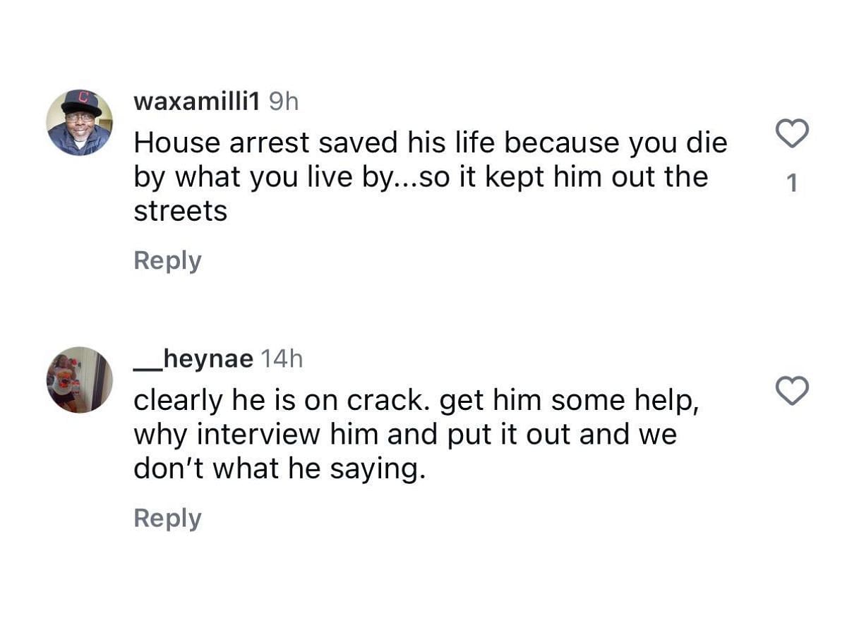 Other users show concern for the rapper (image via Instagram)