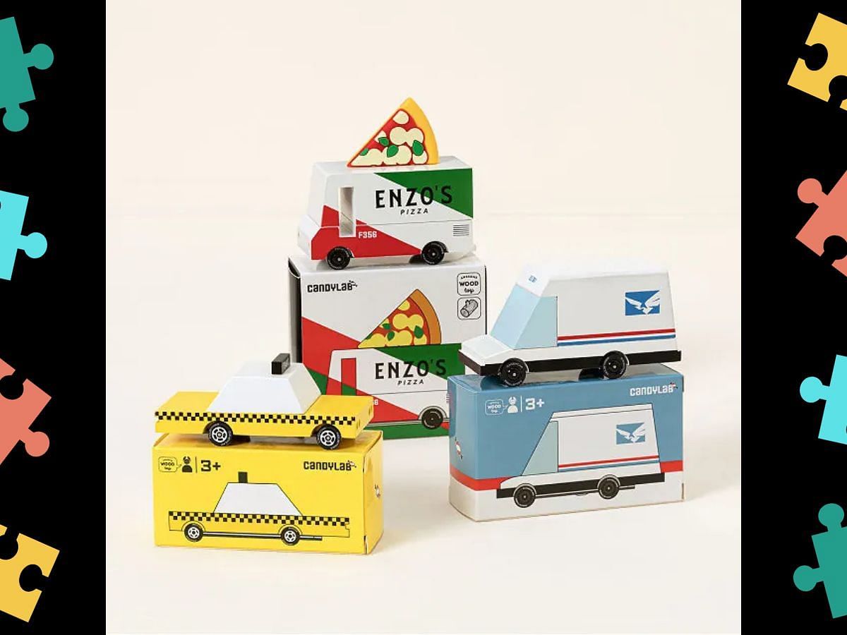 Food Truck &amp; City Traffic Wooden Toy Sets (Image via Amazon)