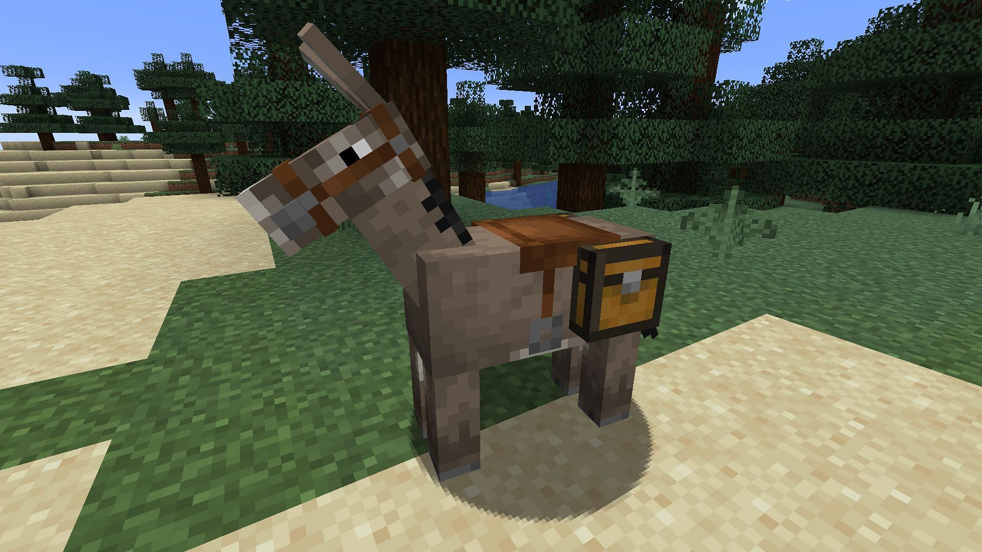 Minecraft fans can always seek the help of mobs to help them carry their goods (Image via Mojang)
