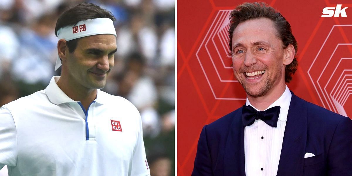 Roger Federer (L) and Tom Hiddleston