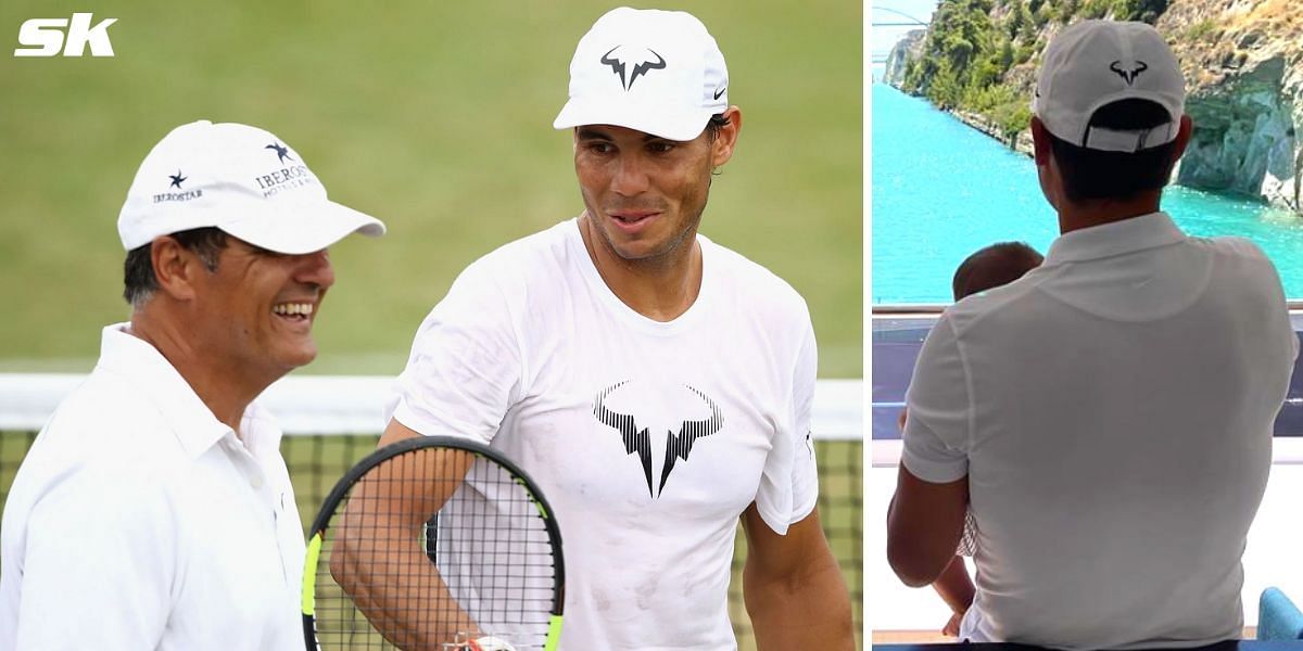 Rafael Nadal with Uncle Toni (L)