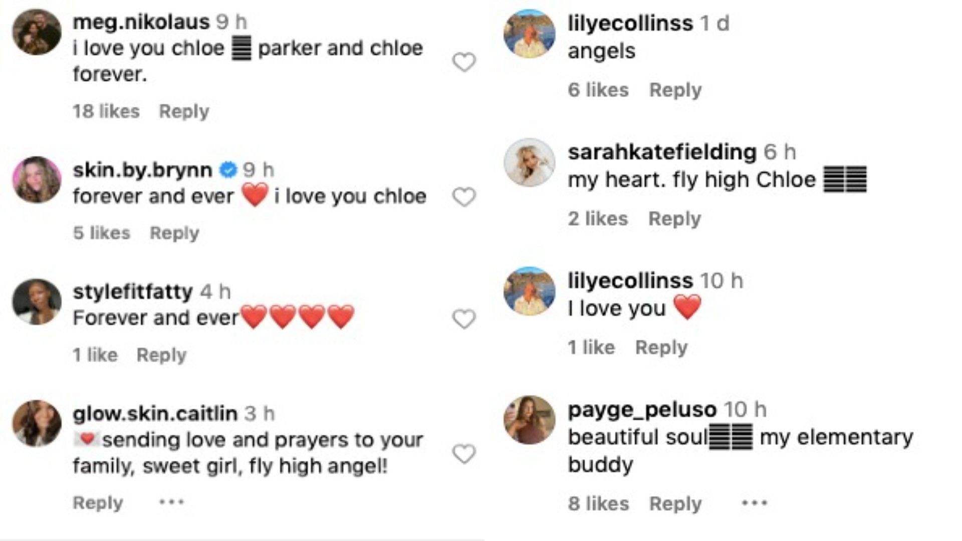 Tributes for Chloe Stott (Image via Chloe Stott/Instagram)